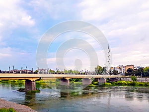 The view of YeÃÅ¸ilÃÂ±rmak river in Ãâ¡arÃÅ¸amba district of Samsun city. photo
